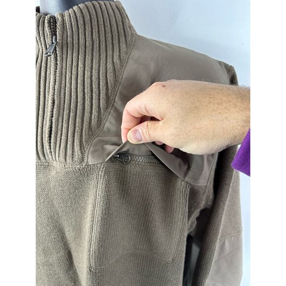 Duluth Trading Co Brigadier Mock Neck Sweater Knit Cotton Wool Brown Size Large - Picture 8 of 10